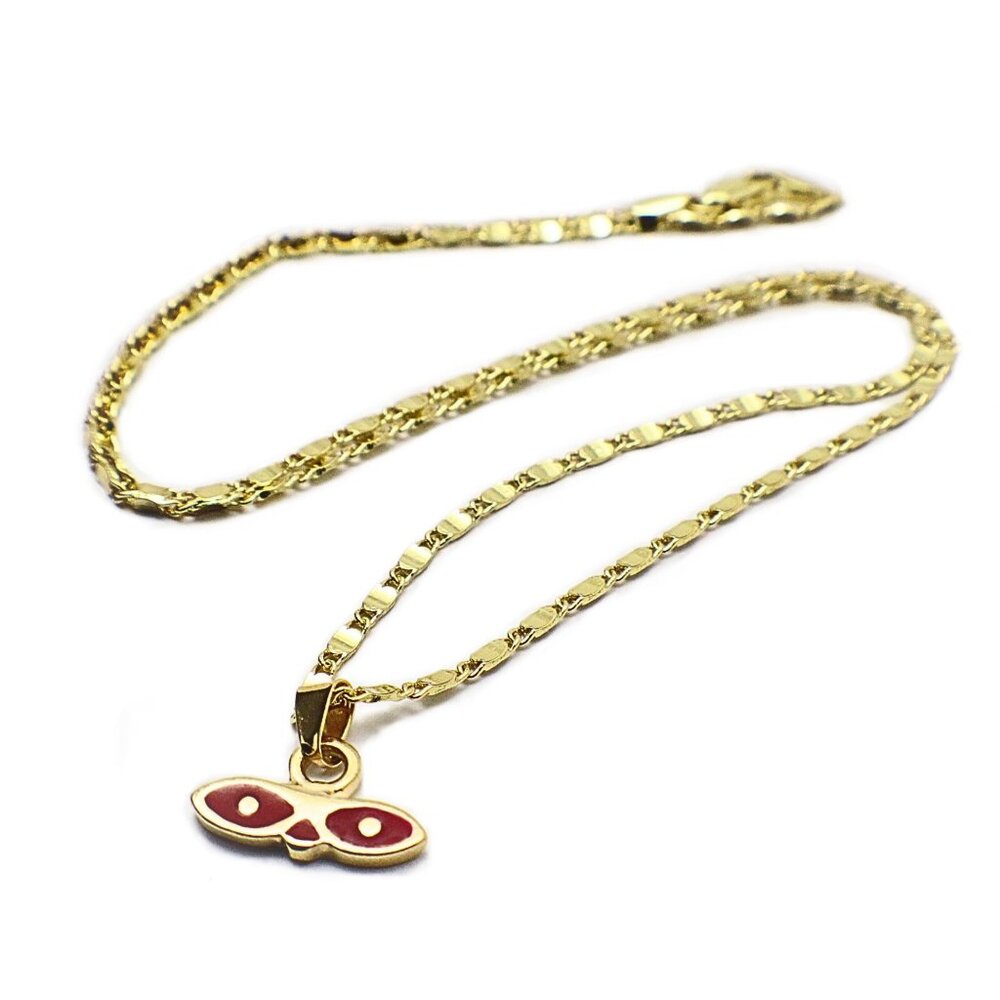 14k Gold Plated Eyes Of Saint Lucy, Pendant and 20" Necklace